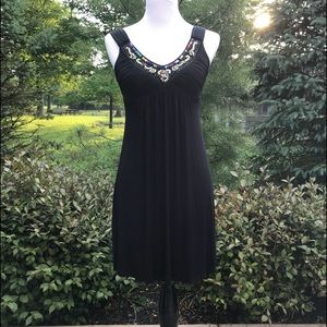 Soprano Black Sleeveless V-neck Summer Dress